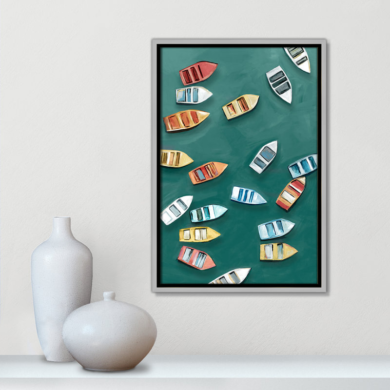 «Drifting Colors I Print» par Hannah Dawson, Flottant argenté, H 19,5 po x l 13,5 po