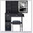 Compact Vanity Table With LED Mirror, Power Station, And Cushioned Stool For Small Bedrooms, Tri-Color Lighting, And Adjustable Brightness-1429916787