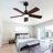 Smart 42" Indoor/Outdoor Ceiling Fan With Light, Dual Finish Black/Walnut 6-Blade, Remote  Control, Dimmable Led, 6-Speed Quiet Dc Motor, Reversible