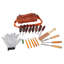 Ensemble de 20 outils de sculpture sur bois avec sac de rangement enroulable en cuir PU, couteaux à sculpter, ciseaux à bois et accessoires d'affûtage pour débutants et amateurs.