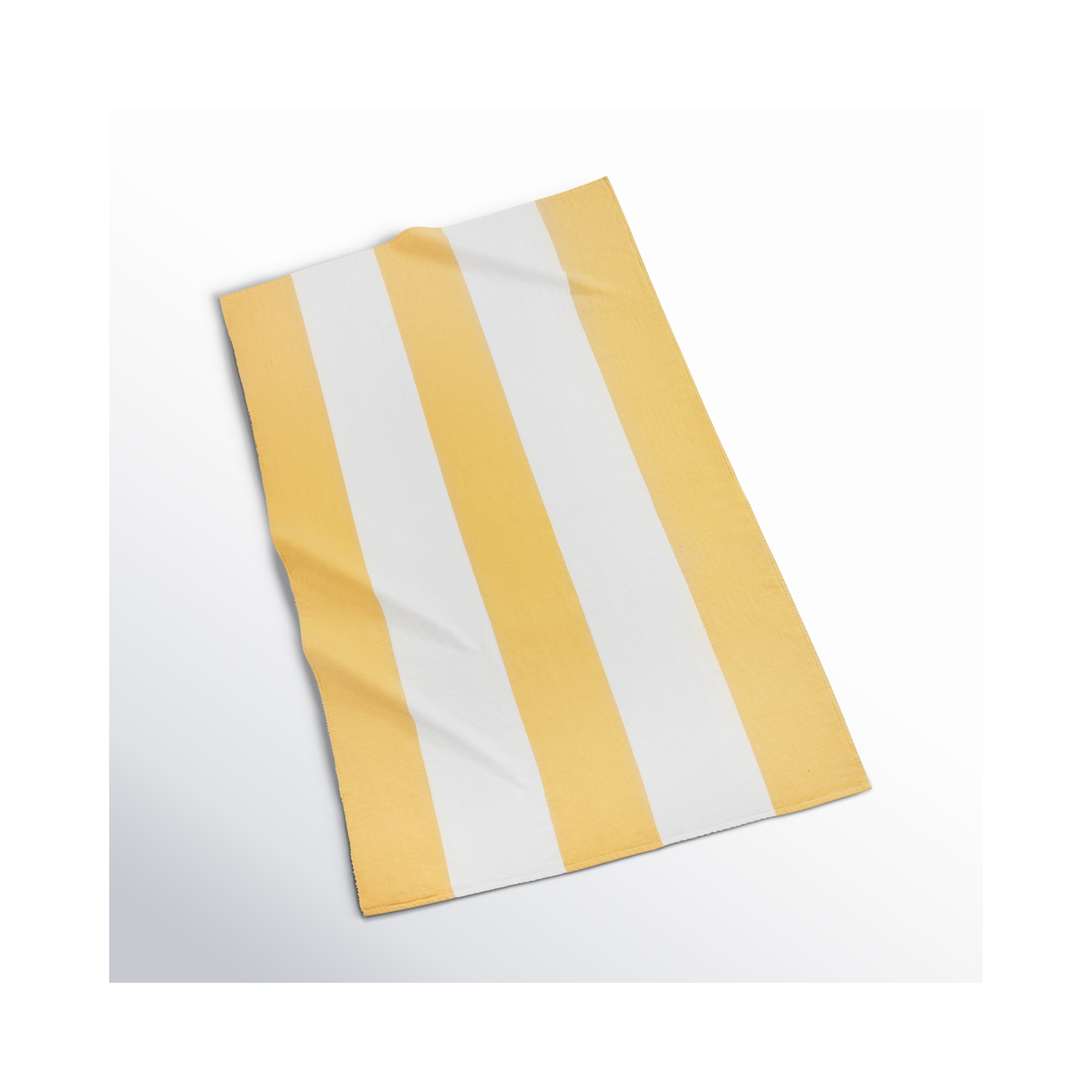 100% Cotton Beach Towel, Yellow/White