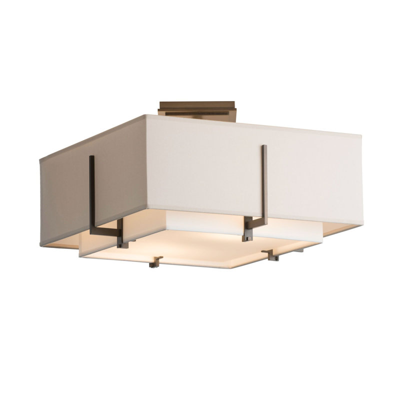 Exos 2 - Light Semi Flush Mount, Natural Anna, Dark Smoke