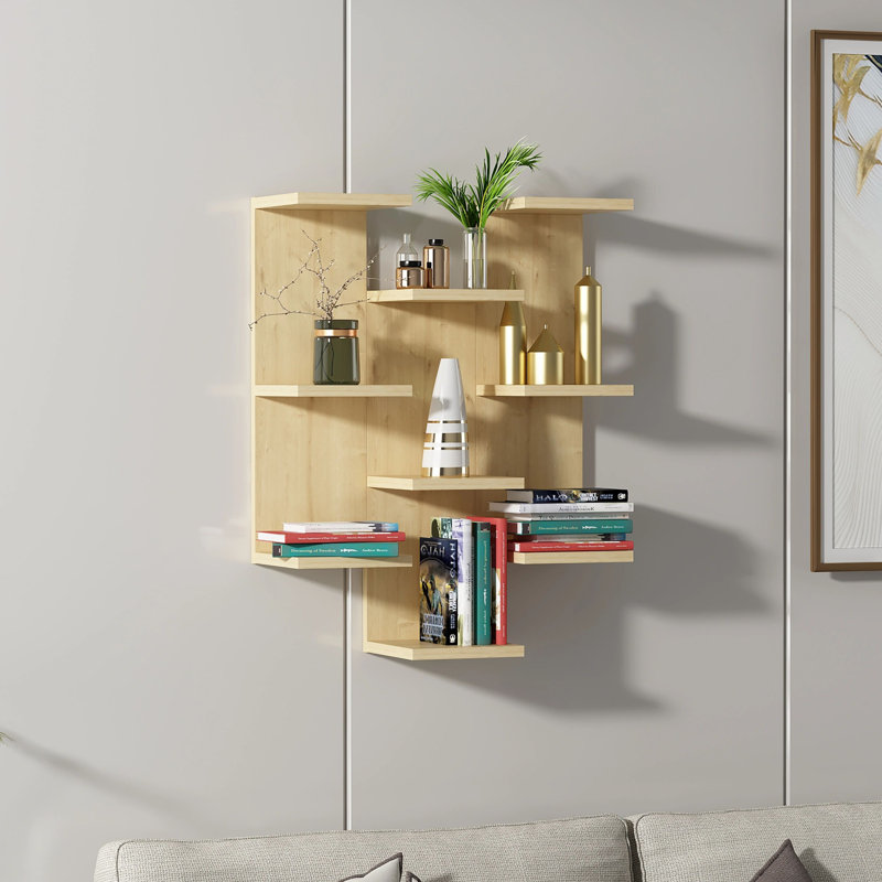 Étagère à niveaux 9 pièces Conaty, Chêne