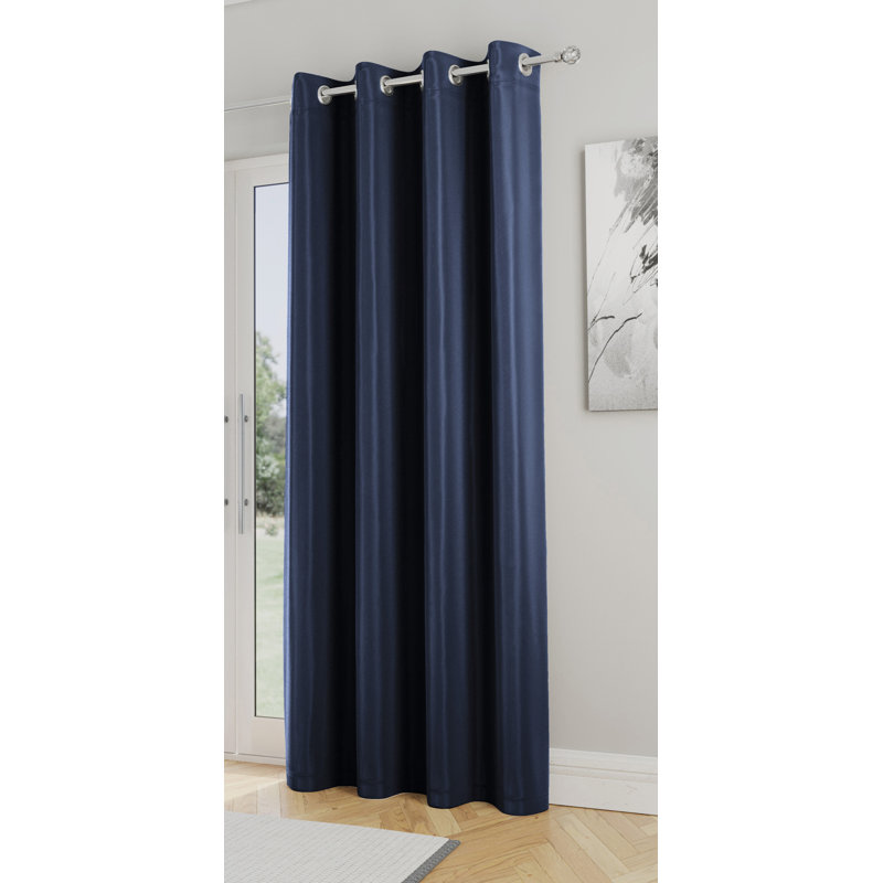 Stefany Room Darkening Door Curtain Single Panel, Navy
