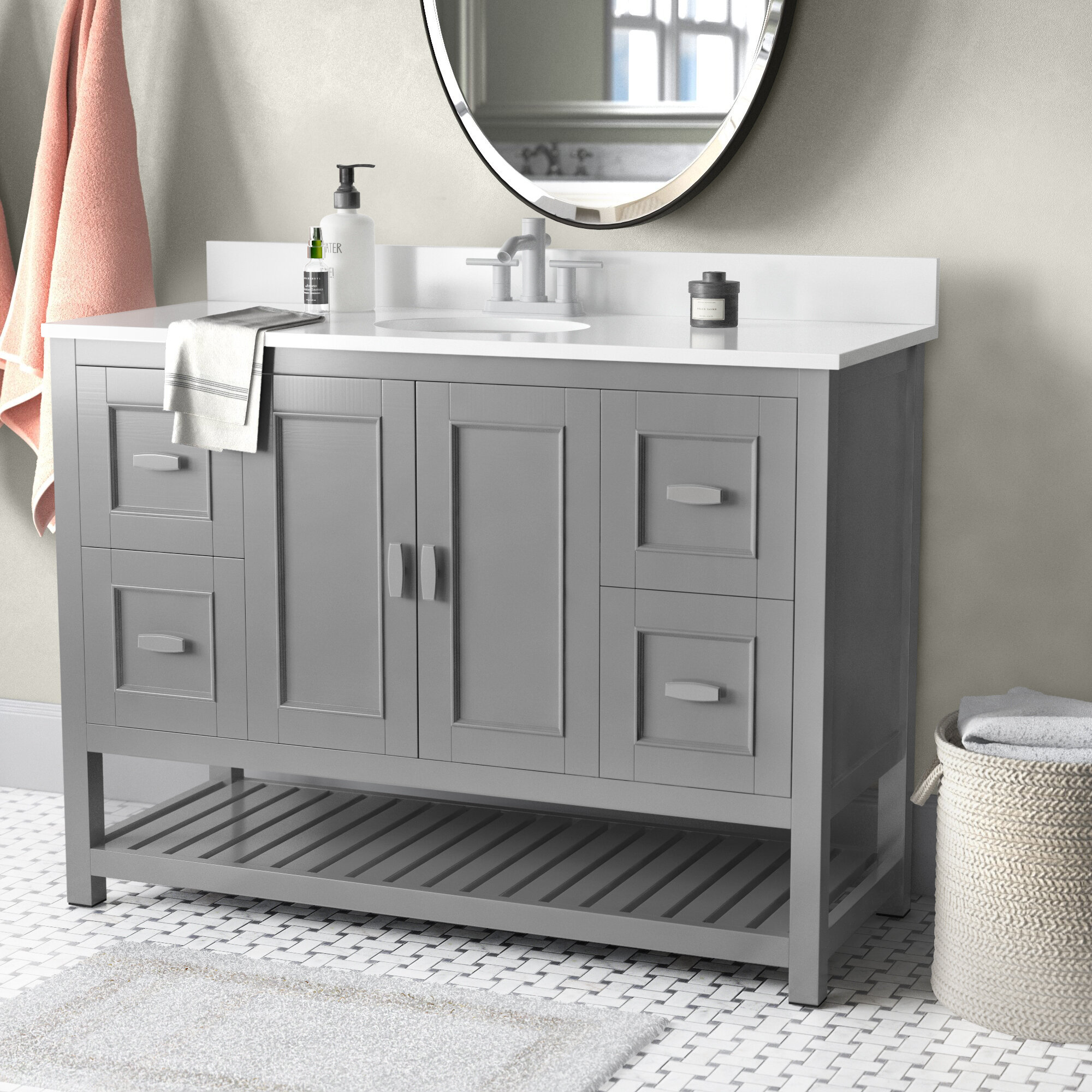 Bathroom Sink Cabinet Under Basin Unit Cupboard Storage Furniture Grey -  China Bathroom Furniture, Bathroom Cabinet