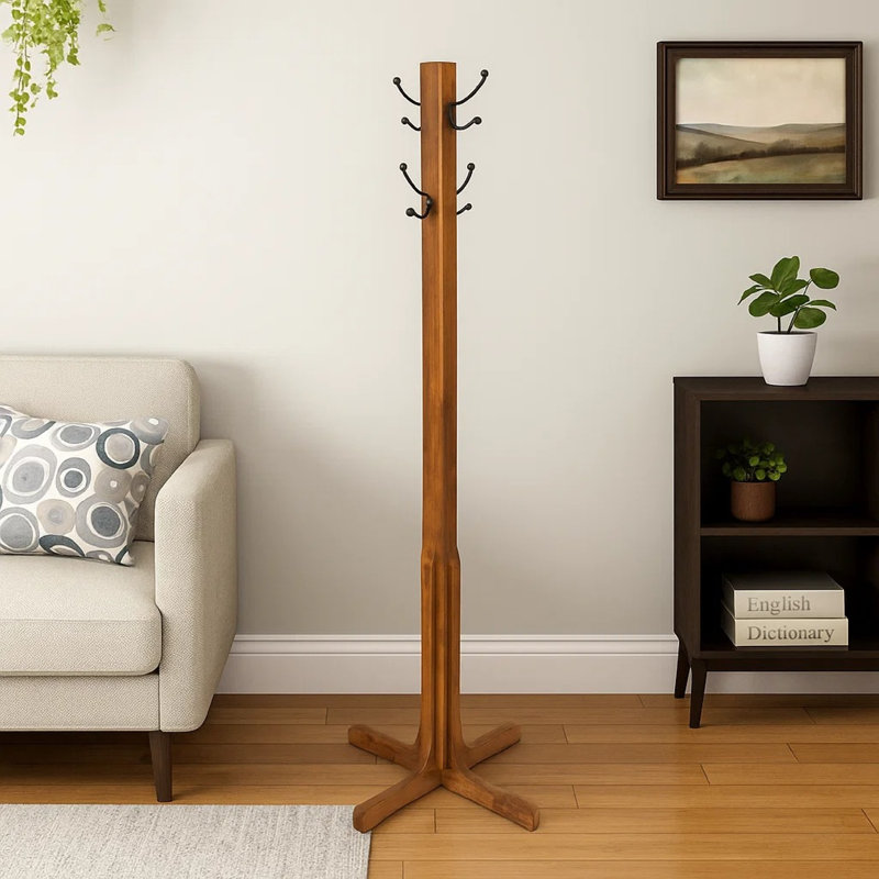 Solid Wood Freestanding Coat Rack