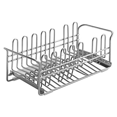 Stainless Steel Sink Caddy Organizer Rack With Draining Tray For Kitchen Sponges, Brushes, And Soap