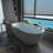 Free Standing Tub 51" x 27.5" Deep Soaking Bath Tub Acrylic Freestanding Bathtub J25 Soaker Tub