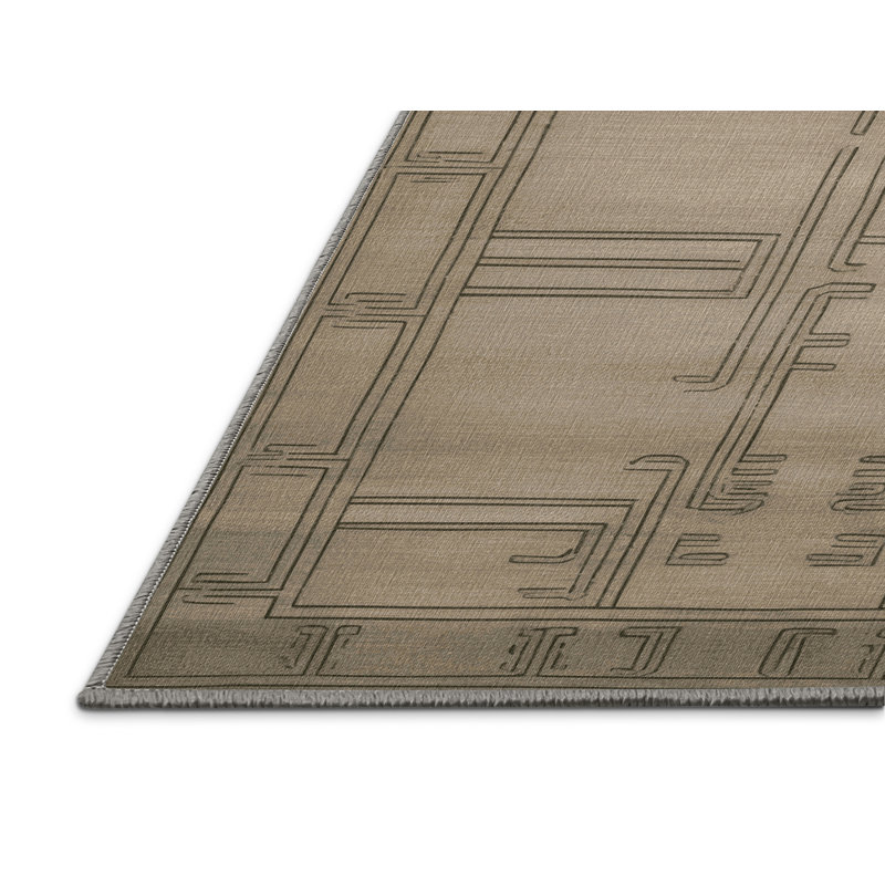 Tapis gris art déco lavable à la machine