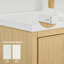 Meuble-lavabo mural double en chêne scandinave Isola
