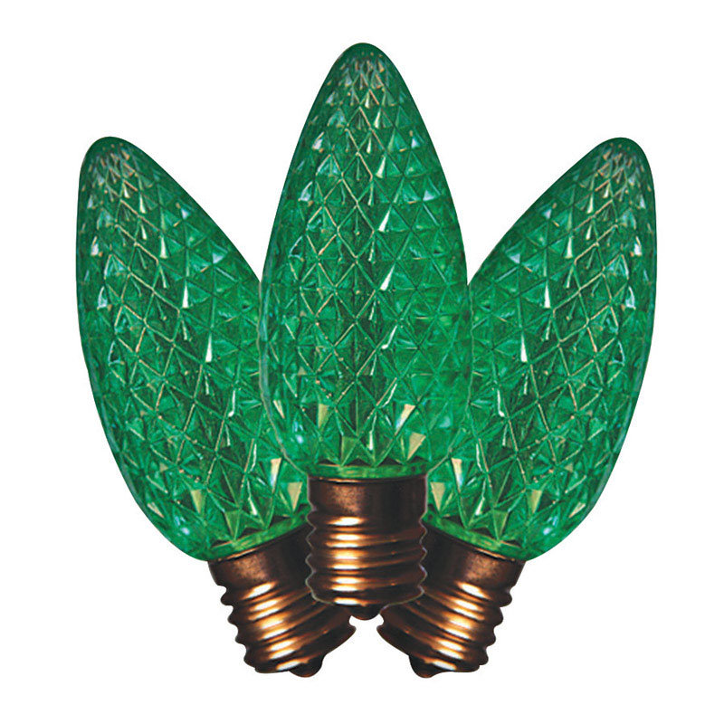 Ampoule de noël à facettes c9, Vert