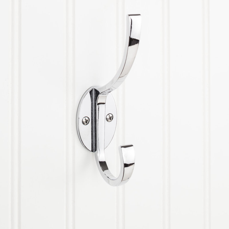 Elements Wall Double Hook, Polished Chrome