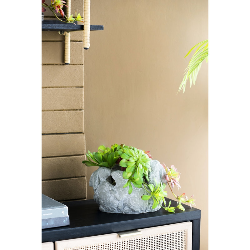 5 pots de fleurs en ciment, 10 x 8 x 6,5 po, gris, un décor jovial pour la construction de votre patio