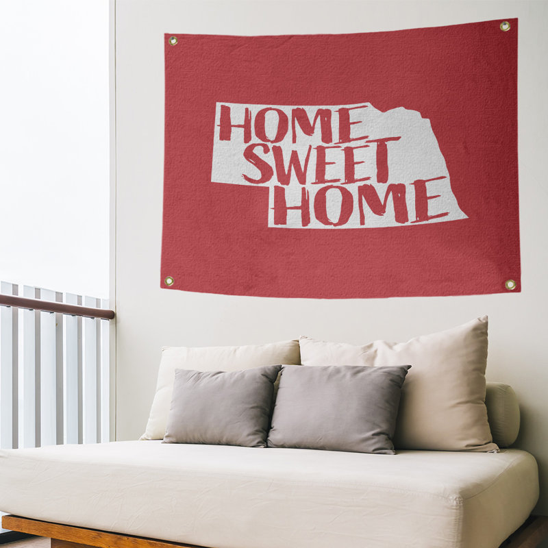 Tapisserie murale nebraska doux pour la maison, H 50 po x l 59 po, Rouge