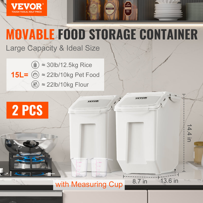 VEVOR Rectangle PP Food Storage Container with Lid
