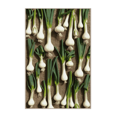 Tapis lavable avec légumes oignon et oignon