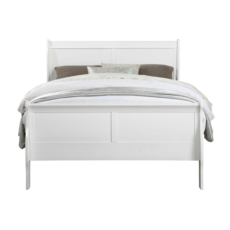 Ensemble de chambre à coucher Engstrom, Blanc, Très grand, 3 pièces : 2 table de chevet, 1 lit