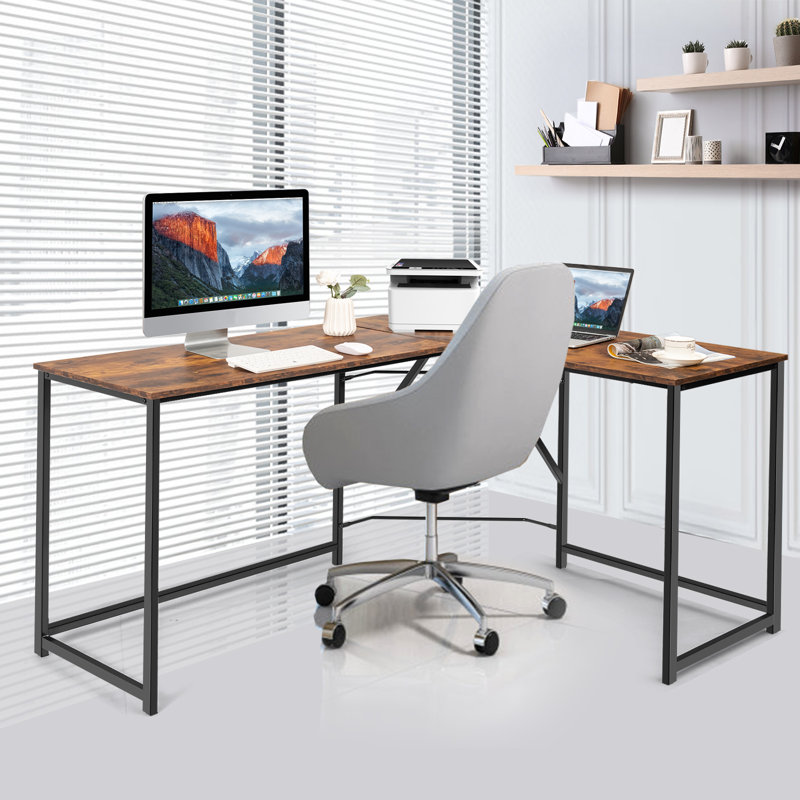 Monsey Modular L-Shaped Iron Writing Desk