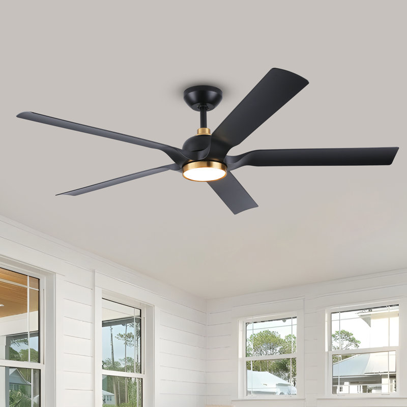 60'' Smart Ceiling Fan With 5 Blades,remote And App Control Led Light