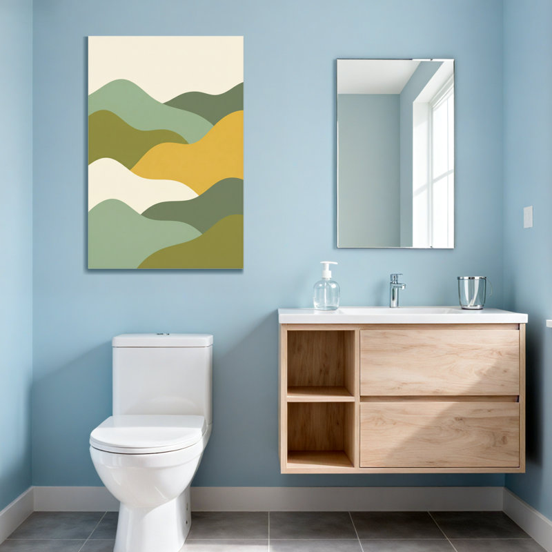 Motif abstrait de paysage de montagne abstrait, H 18 po x l 12 po