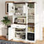Buffet 71 pouces avec armoire, tiroir et huche, buffet multifonctionnel avec support en verre et station de charge