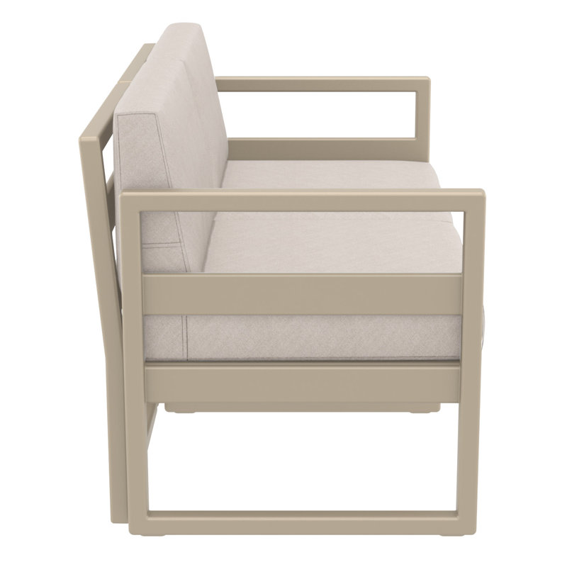 Lane 58'' Wide Straight Loveseat with Cushions, Taupe, Canvas Flax Sunbrella® Canvas