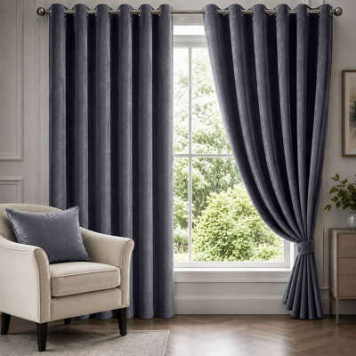 Velvet Room Darkening Curtain Panel Pair
