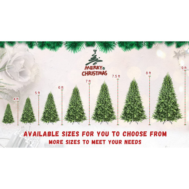 Arbre de Noël 4 pi avec 636 pointes PE + PVC - branches articulées réalistes, assemblage facile, support en métal stable, aspect naturel pour la décoration des Fêtes