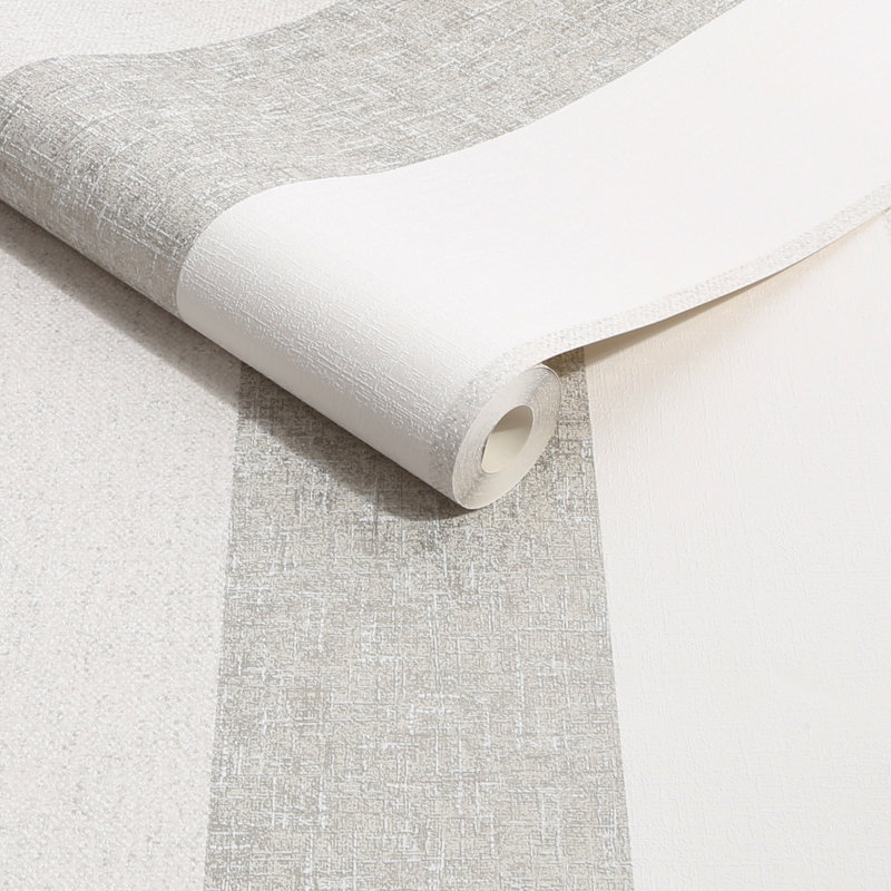 Meadow Stripe Teal / Rose Gold Wallpaper, Neutrals/Gold