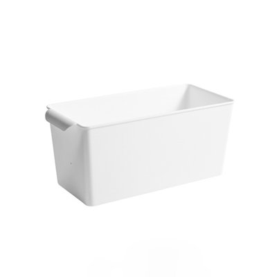 Plastic Storage Bin Storage Bins With Handle 3 Sizes Stackable Organizer Bins White Storage Containers For Kitchen Pantry Bathroom Cabinet Drawer Ward
