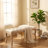 Bedroom Bench, French Vintage Tufted Entryway Bench, 43.3" Carving Upholstered End Of Bed Bench With Distressed Wood Legs, Linen Ottoman Seat For Living Room, Foyer, Dining Room-1683472258