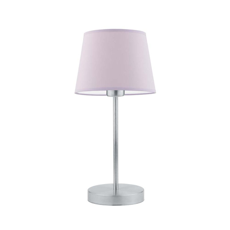 Arsens Metal Table Lamp, Silver, Light Violet