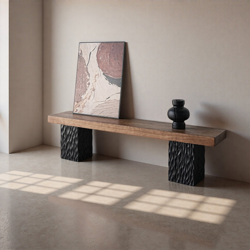 Console en pin massif, H 17,72 po x l 70,87 po x P 13,78 po