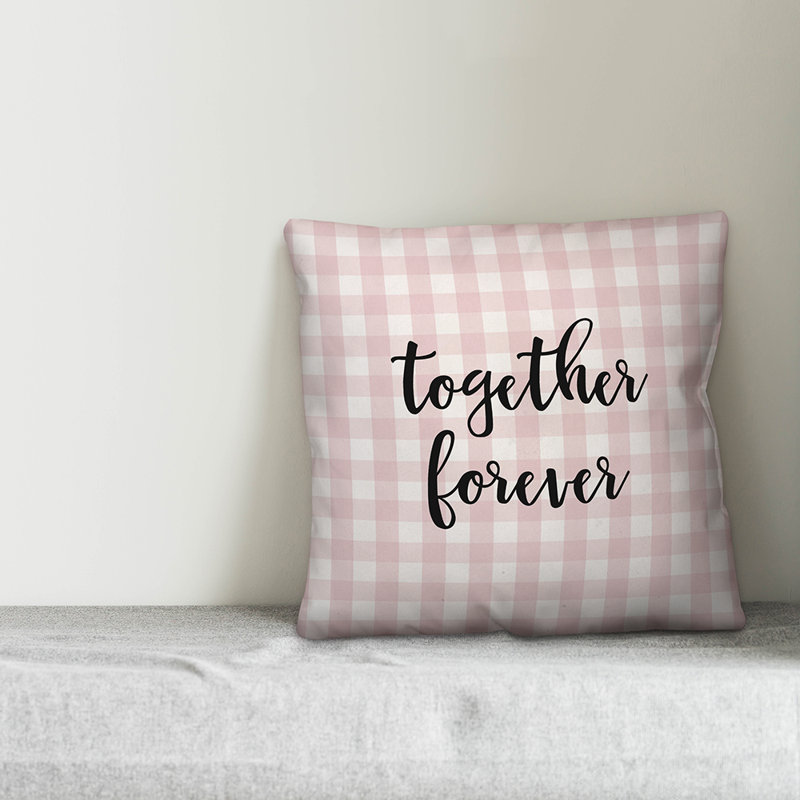  Coussin Together, Coussin décoratif, Rose / Noir