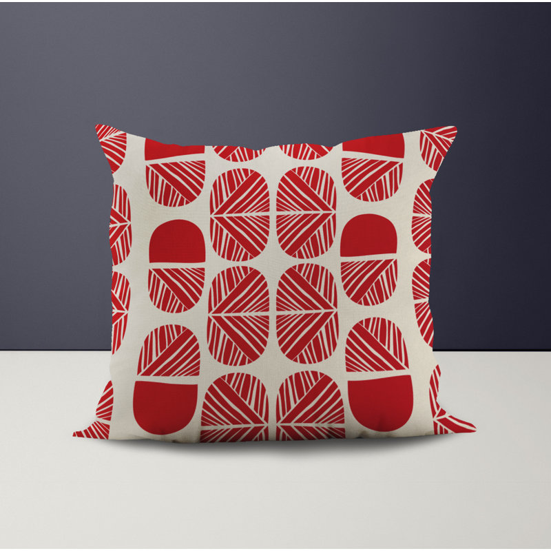 Jeté carré en polyester intérieur / extérieur, L 15 po x H 15 po, Rouge