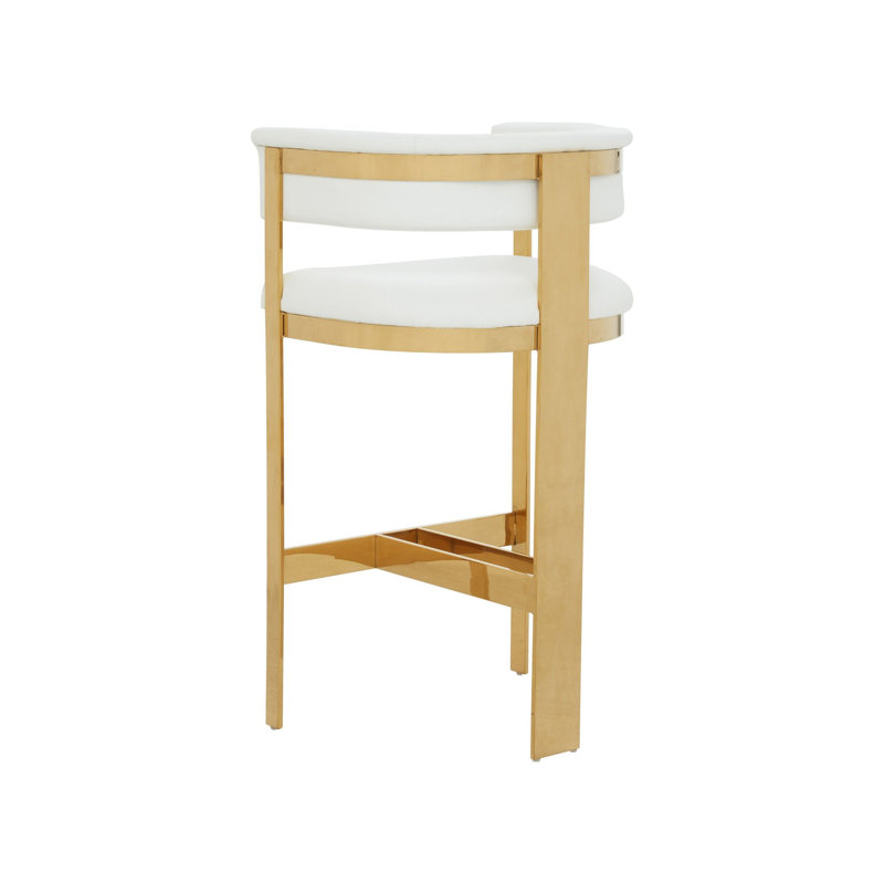 Upholstered Counter Stool with Metal Frame