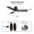 44" Irme 3-Blade  Flush Mount Modern Ceiling Fan with Light -1040694614-1040694615