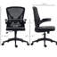 Fauteuil de bureau en maille à dossier moyen, siège de travail ergonomique avec support lombaire, hauteur réglable et accoudoirs rabattables
