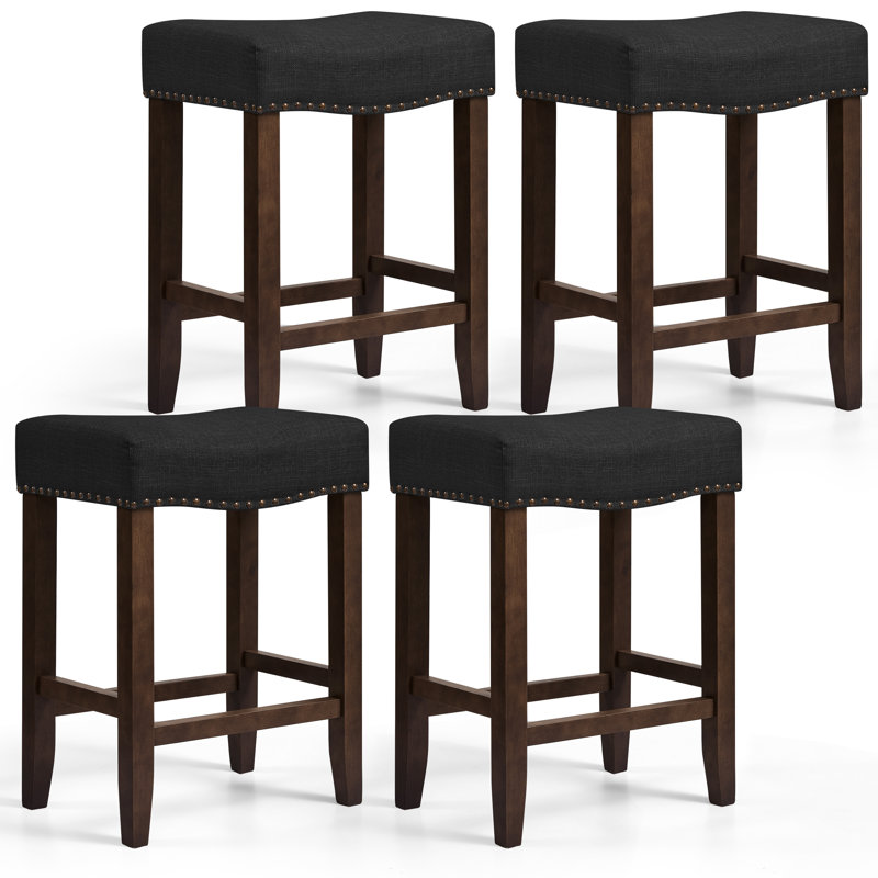 Tabouret de bar en bois Maston, Noir
