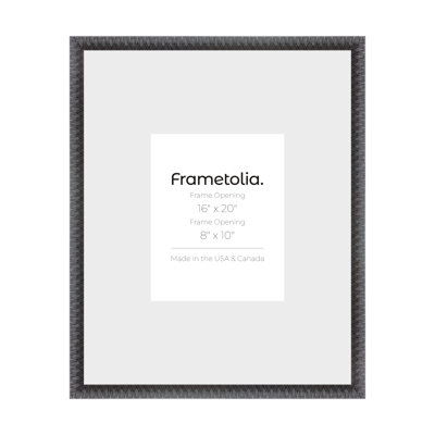 Frametolia Silver Art Deco Wall Frame - 7/8" Width - Wide Mat