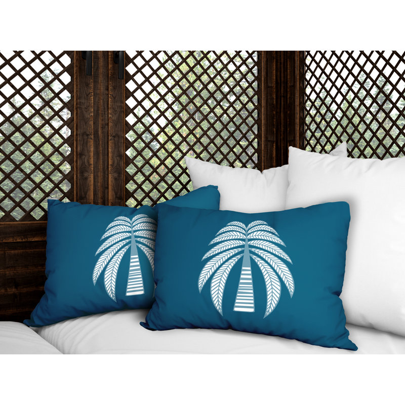 No Decorative Addition Outdoor Reversible Throw Pillow, Turquoise