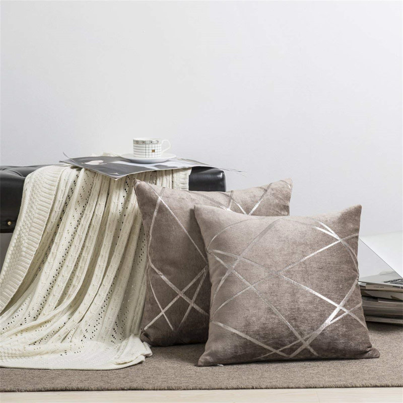 Aydrik Square Cushion Cover, Brown, 45.72cm H x 45.72cm W