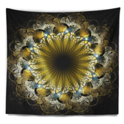 Tapisserie fleur abstraite fractale