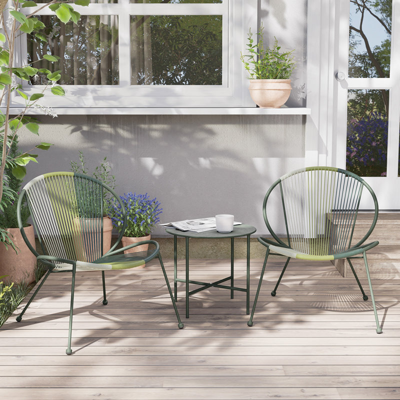 Halcott 2 - Person Patio Conversation Set, Green