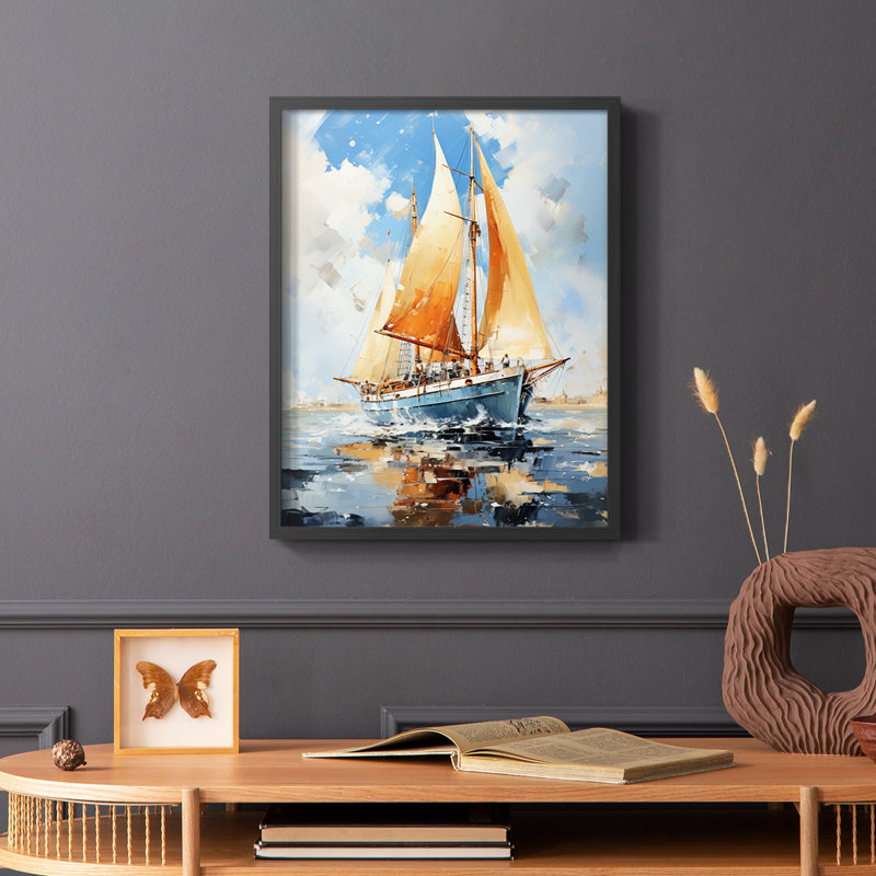 NAUTICAL Series CECXLIX - Impression encadrée de qualité supérieure - Prêt à être accroché - Aucun clou requis