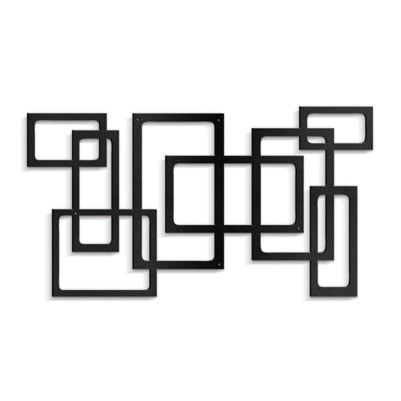 Wall Decor Metal, Black, 9" H x 18" W x 0.05" D