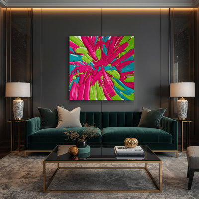 «Neo Expressionism 43», art mural sur toile rouge