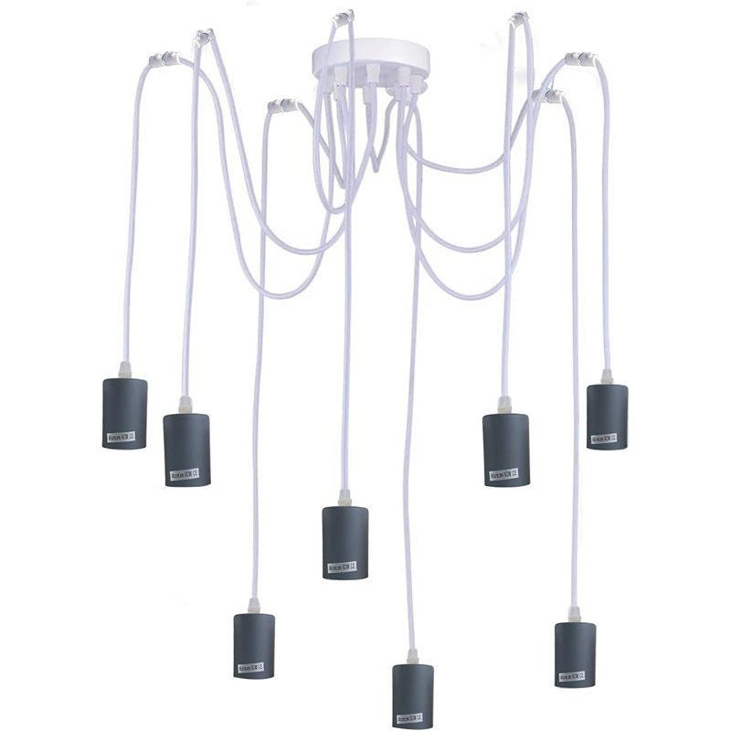 8 - Light Spider Pendant, Gray