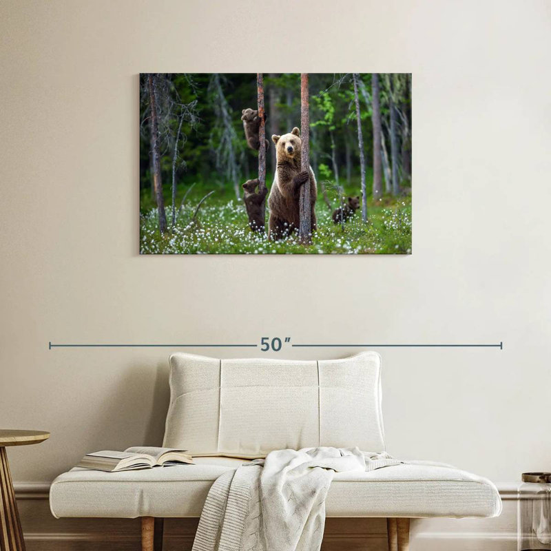 Bears In Forest, 24" H x 36" W