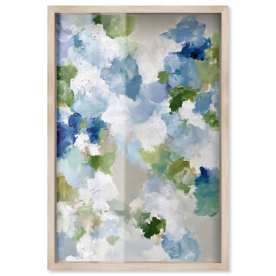 Weigand II Shadowbox Print Coastal Abstract Art by Art Remedy, Blonde Frame, 24 x 36